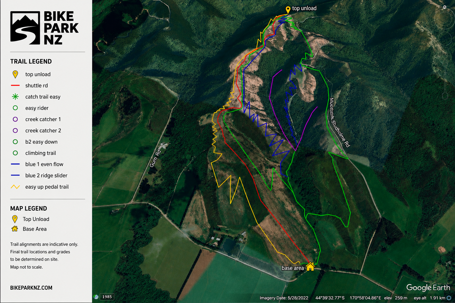 Bike Park NZ trail map